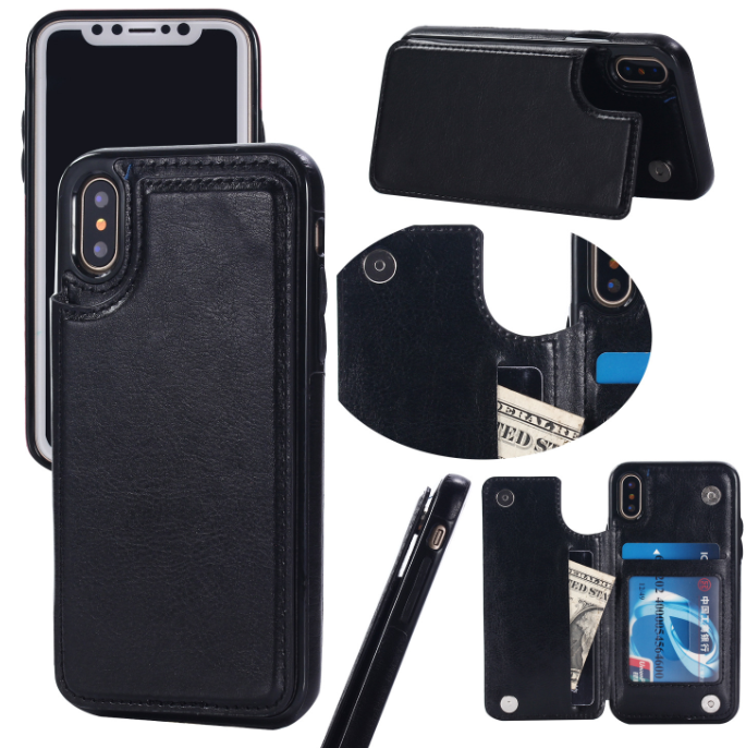 Card Holder Flip Phone Case for iPhone 8 & Samsung S8+