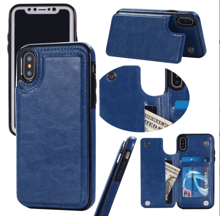 Card Holder Flip Phone Case for iPhone 8 & Samsung S8+